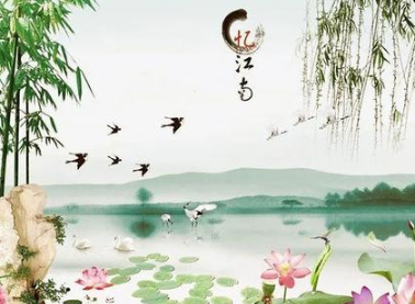 白居易所作的《忆江南词三首》，描绘江南的景色美，风物美和女性之美